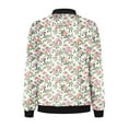 thumbnail image 5 of Ftwytp Jackets for Women Casual Long Sleeve Lightweight Bomber Jacket Classic Vintage Coat Full Zip Up Ribbed Collar Outwear Boho Floral Print Jackets, 5 of 5