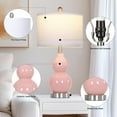 thumbnail image 2 of Double Gourd Ceramic Table Lamps Set of 2, Modern Pink Bedside Lamps for Night Stand, Contemporary Nightstand Lamps for Bedroom Living Room (Bulb Included), 2 of 14