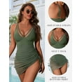 thumbnail image 3 of Womens One Piece Swimsuit Tummy Control Swim Dress Curvy Modest Bathing Suit Wraps Sarong Swim Suits 2025, 3 of 6