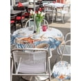 thumbnail image 5 of Outdoor Tablecloths with Umbrella Hole & Zipper, Blue Coastal Round Tablecloth 54 Inch, Summer Beach Starfish Weeping Eucalyptus Ombre Waterproof Table Cloth, Patio/Pool/Picnic Table Covers, 5 of 8