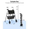 thumbnail image 3 of Verpal Lightweight Folding Walker for Seniors with 8 in Wheels, Steel, 330 lb Weight Capacity, Gray, 3 of 9