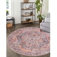 thumbnail image 2 of Unique Loom Mangata Collection Area Rug - Melodie (3' 11" Round Apricot and pink/Gray), 2 of 11