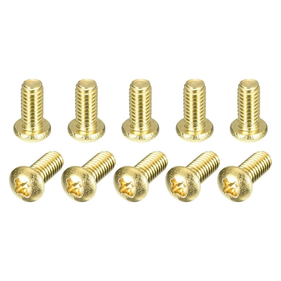 Brass Machine Screws, M4x8mm Phillips Pan Head Fastener Bolts for Furniture, Office Equipment, Electronics 60Pack