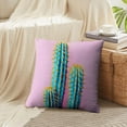 thumbnail image 3 of LALILO Throw Pillow Covers Neon Cactus Minimal Creative Cactus Minimal Cushion Cover 18" x 18", 2 Pack, 3 of 6