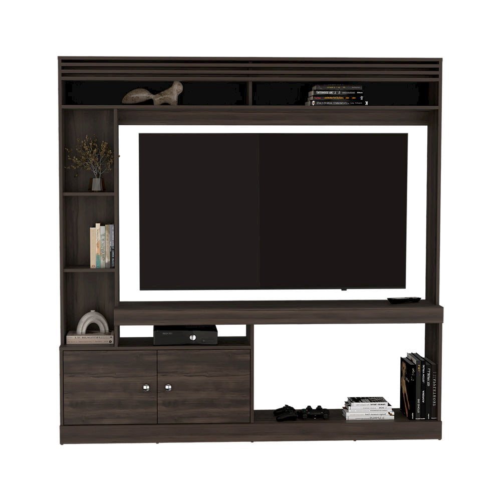We Have Furniture Flagler Entertainment Center, Dark Walnut