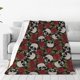 thumbnail image 1 of Balery Red Rose Skull Manta de Felpa Suave y Acogedora – Cobija de Franela Aterciopelada para Cama, Lavable y Cálida para Sofá, Mascotas, Transpirable-40"x30", 1 of 7