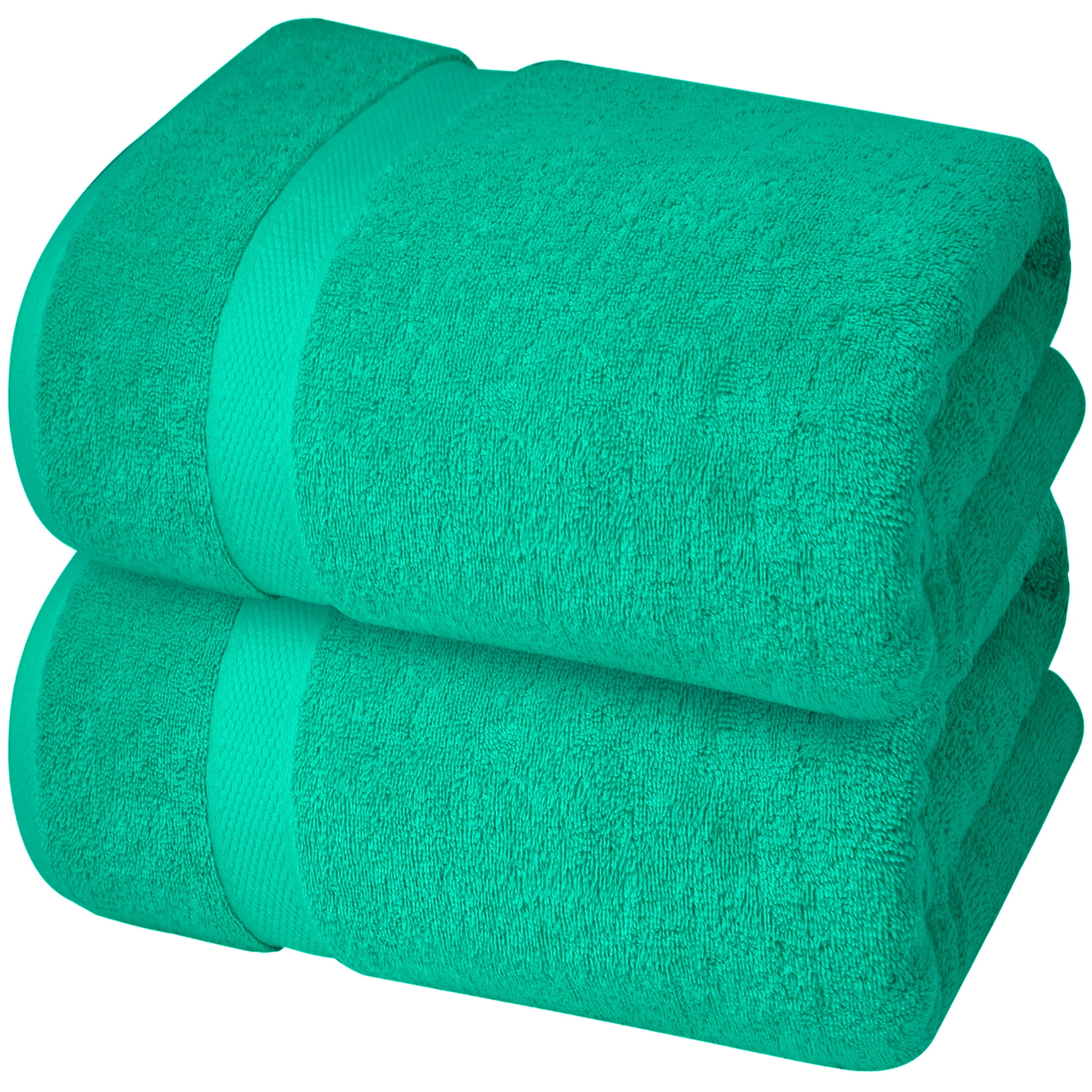 Infinitee Xclusives Premium Green Bath Sheets Towels for Adults - Pack of 2 - Large Bath Towels 35x70