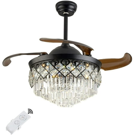 

TFCFL 42 3-Speed Ceiling Fan Crystal K9 Light with Remote Classic Elegant Chandelier Pendant Light Source 3-Speed Silent Motor Classic Vintage Fan Ceiling Light