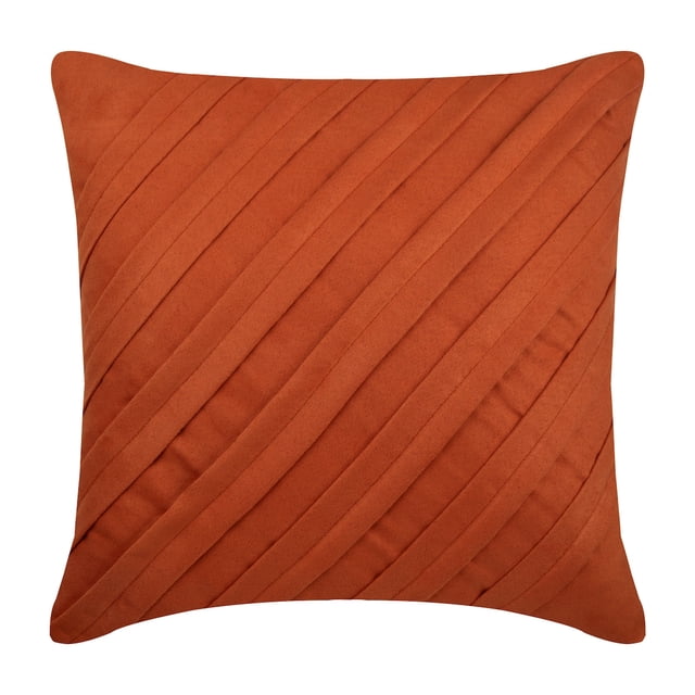 The HomeCentric Taie d'Oreiller Personnalisée, Taie d'Oreiller Rouille, Housse de Coussin Décorative, Lot de 2, Housse de Coussin 12x12 Pouces (30x30 cm), Housse de Coussin en Faux Suède, Plis Texturés Pâques - Rouille