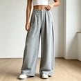 thumbnail image 4 of Gytharion Women's Loose Streetwear Sweatpants Draped Wide Leg Floor Length Joggers with Pockets Solid Color Elastic Waist Pleated Track Pants, 4 of 5