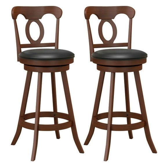 Resenkos Set of 2 24/30 Inch Swivel Bar Stools with Footrest-30 inches, Bar Height Stools, Bar Stools for Kitchen Island for Kitchen, Dining Room