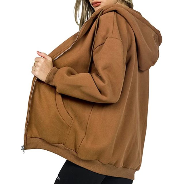 CAROOTU Sweat-Shirt à Capuche avec Poche à Fermeture Éclair Épaisse à Cordon de Serrage