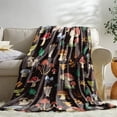thumbnail image 4 of Mushroom Blanket, Plant Blanket Throw Gifts for Mushroom Lovers, Soft Lightweight Mushroom Decor Flannel Blanket, Black Cozy Fuzzy Plush for Adult Teens, Sofa, Bed, Living Room, Office, 50"x60", 4 of 6
