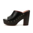 thumbnail image 2 of YDN Women's Open Round Toe Platform Mules Slides Chunky Block High Heels with Rivet Studded Slip On Comfy Sandals Dressy Casual Party Shoes Size 7 Black, 2 of 4