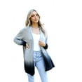 thumbnail image 2 of Womens Regular Plus Size Long Sleeve Open Front Draped Cardigan Casual M-L-XL-1X-2X-3X, 2 of 2