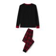 thumbnail image 5 of Spewahor Christmas Pajamas for Family Long Sleeve Cartoon Elk Print Tops + Buffalo Plaid Pants Set Winter Sleepwear, 5 of 10