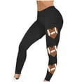 thumbnail image 4 of Fznquz Athletic Plus Size Pants for Curvy Women Yoga Leggings Casual Gym Football Print Yellow Clothes L, 4 of 5