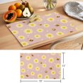 thumbnail image 6 of Cute Bees Sunflowers Placemats Set of 6 Yellow Floral Pink Farmhouse Place Mats Indoor Wipeable Table Mats Washable Cloth Dining Table Placemats for Kitchen Holiday Party Home Decor 13x19 Inch, 6 of 9