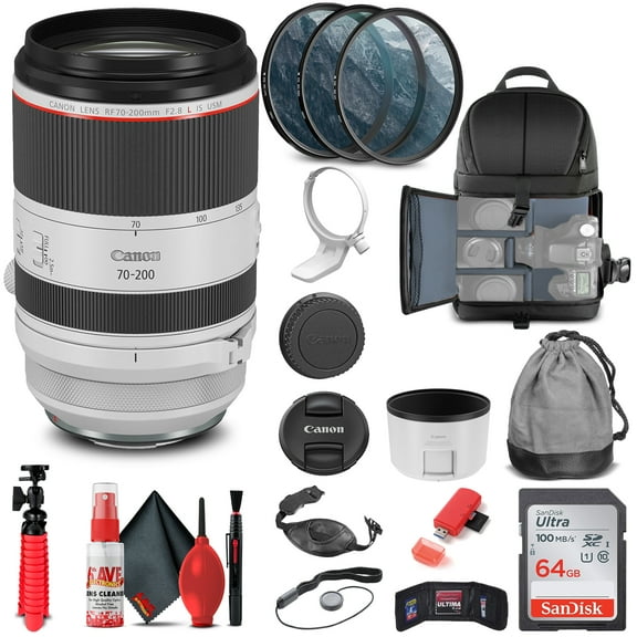 Canon RF 70-200mm F/2.8L IS USM Lens (3792C002)   Filter Kit   BackPack   More (International Version)