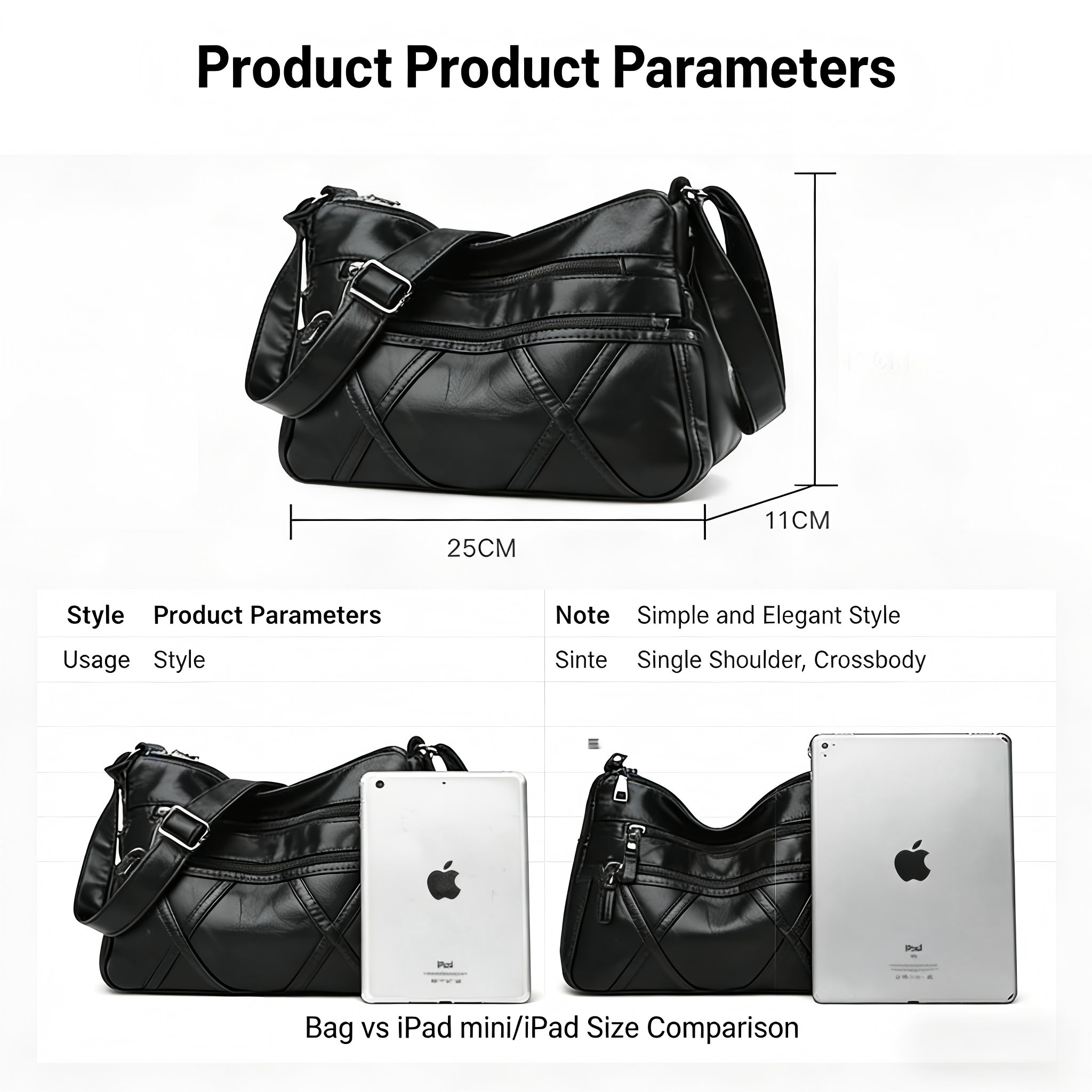 Fidac PU Leather Multi-Pocket Crossbody Bag photo 2