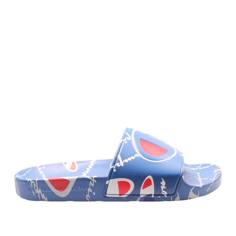 Champion Mens White Slide Sandals with Blue and Red Logo s-l400.jpg main image 2