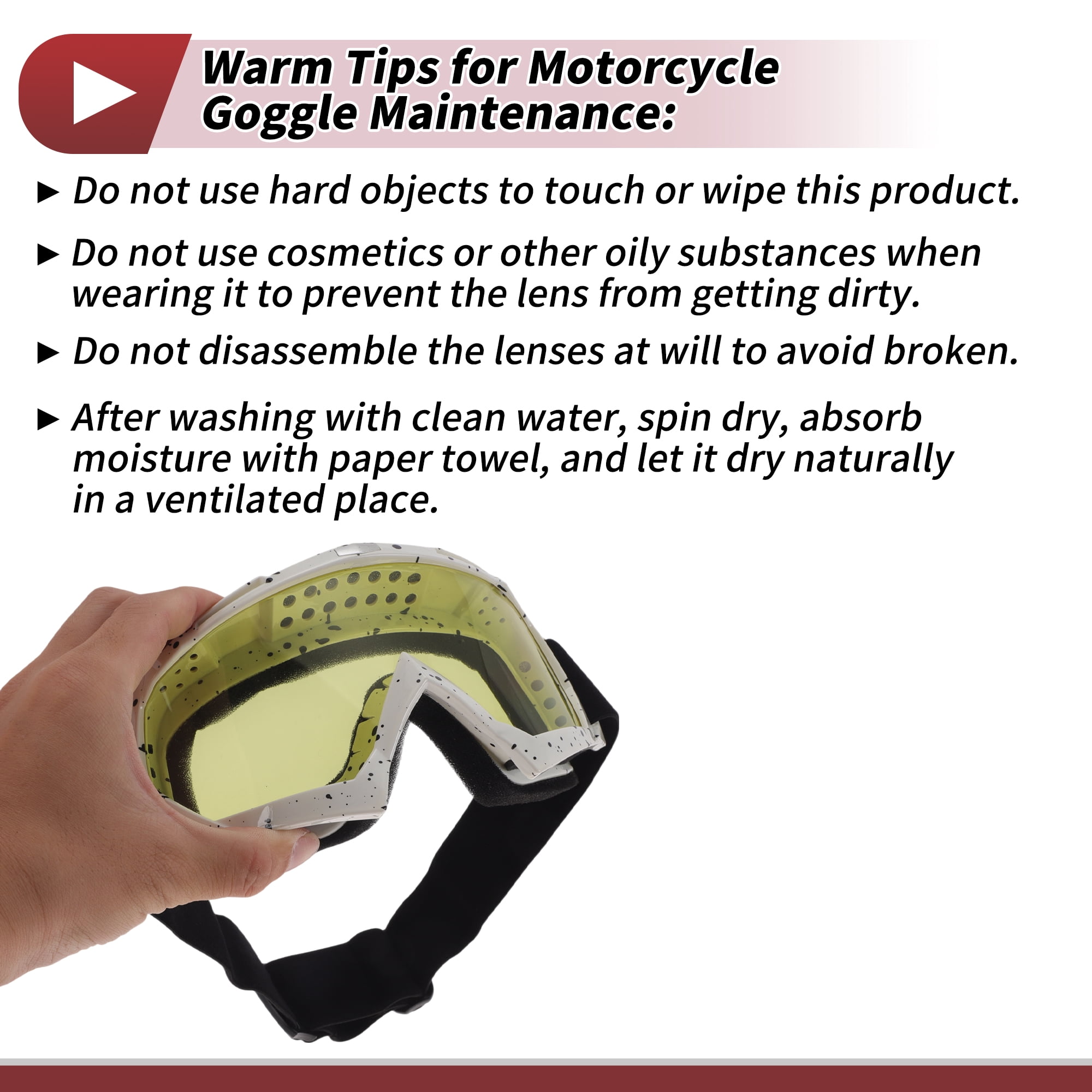 Unique Bargains Motorcycle Riding Goggles PC TPU Cycling Sunglasses Yellow Lens Black White Frame