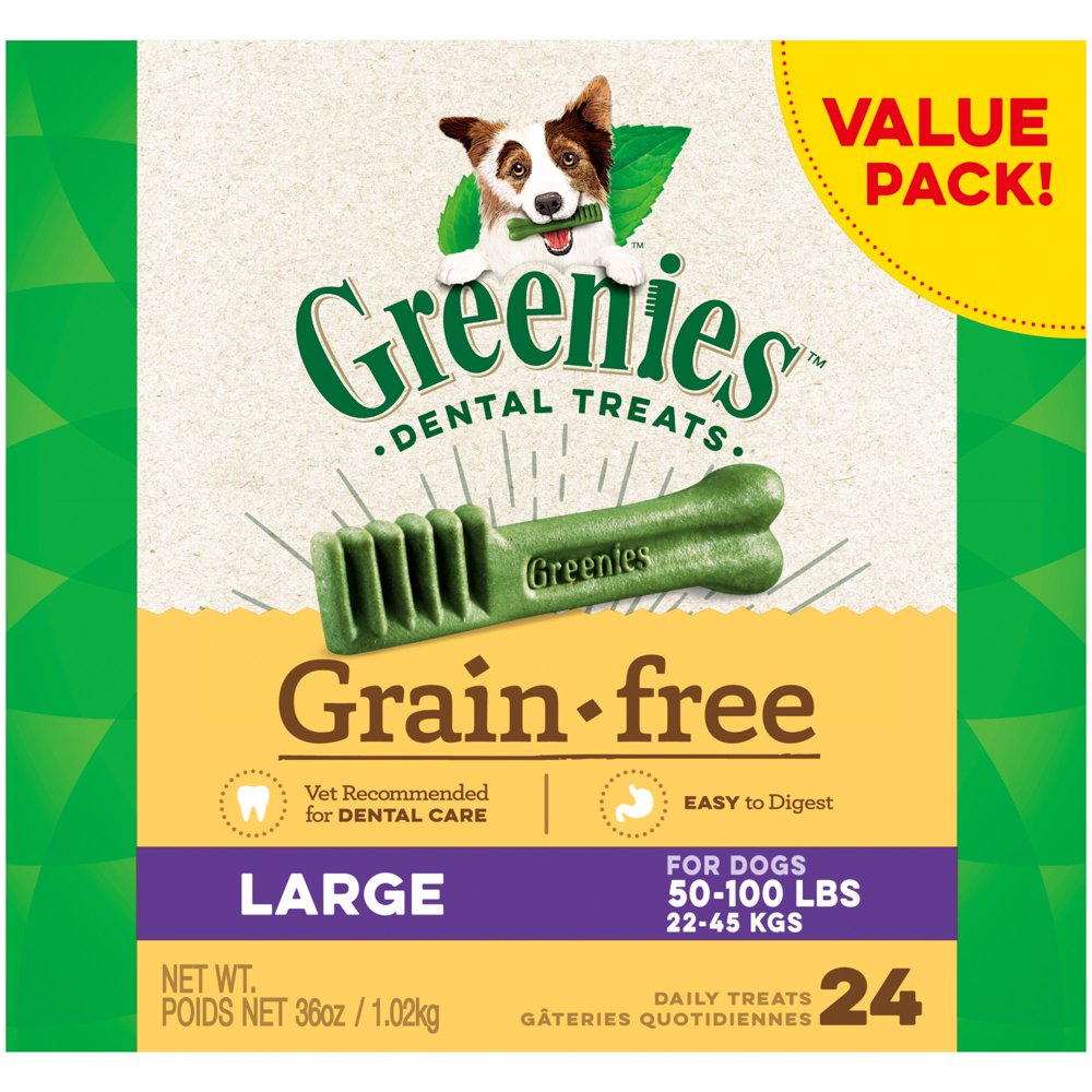 GREENIES Grain Free Large Natural Dog Dental Care Chews Oral Health Dog
