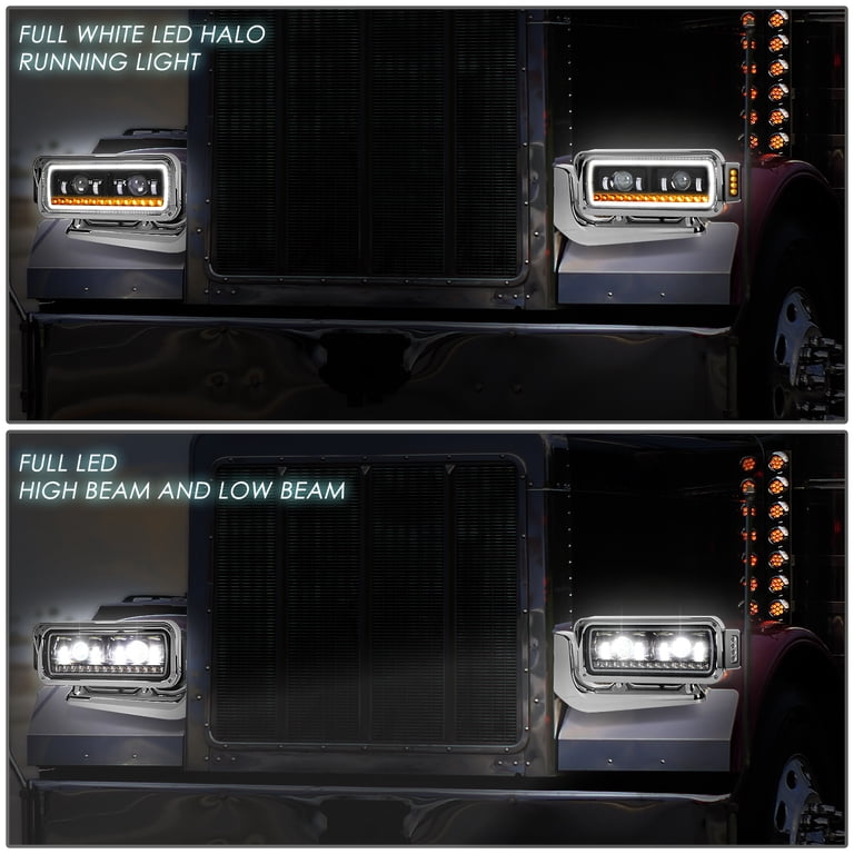 Speed Daddy Sequential LED Projector Headlights For Peterbilt 359 379 389 81-21