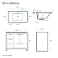 thumbnail image 2 of Virage 36 in. Brown Oak Bathroom Vanity With Black Ceramic Sink Top, 2 of 8