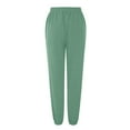 thumbnail image 3 of Women's Joggers Sweatpants Lounge Baggy High Waist Track Pants with Pockets Drawstring Cinch Bottom Light Green 2XL, 3 of 5