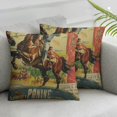 thumbnail image 3 of nygtbtfer Throw Pillow Cover Real Far East Round Up Win Ride Wreath Pillow Case Decorative Men Women Boy Girl Room Cushion Cover for Home Couch White, 3 of 7