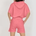 thumbnail image 6 of CHUMUD Women's Summer 2 Piece Shorts Sets Oversized Hooded Tops Short Sleeve Travel Outfits Fashion Matching Clothing Outfits, 6 of 8