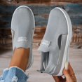 thumbnail image 5 of Women's Hollow Out Slip on Sneakers Summer Breathable Platform Tennis Shoes Lightweight Soft Sole Mesh Walking Loafers Gray Size 7, 5 of 5