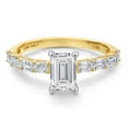 thumbnail image 2 of Gem Stone King 1.42 Cttw IGI Certified Lab Grown Diamond in 14K Two-Tone Gold Engagement Ring for Women | Emerald Cut Center Diamond 0.70 Ct | D-E Color | VS1-VS2 Clarity | Size 8, 2 of 6