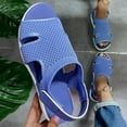 thumbnail image 4 of LoyisViDion Clearance Sandals for Women Summer Ladies Sandals Breathable Elastic Webbing Platform Casual Sandals Flash Picks Blue 5.5, 4 of 7