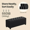 thumbnail image 2 of LEDREM Storage Ottoman Bench, 43" End of Bed Bench with Removable Cover, 660lb Capacity, for Living Room, Bedroom, Ink Black, 2 of 5