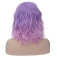 thumbnail image 3 of BERON Purple Pink Black Short Wigs Women Girls Curly Wavy Hair Wig 14" Body Bob Cosplay Party or Daily Use Wigs, 3 of 4