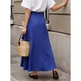 thumbnail image 6 of OYYN Women's A-Line Asymmetrical Ruffle Hem Tie Waist Maxi Skirt, 6 of 6