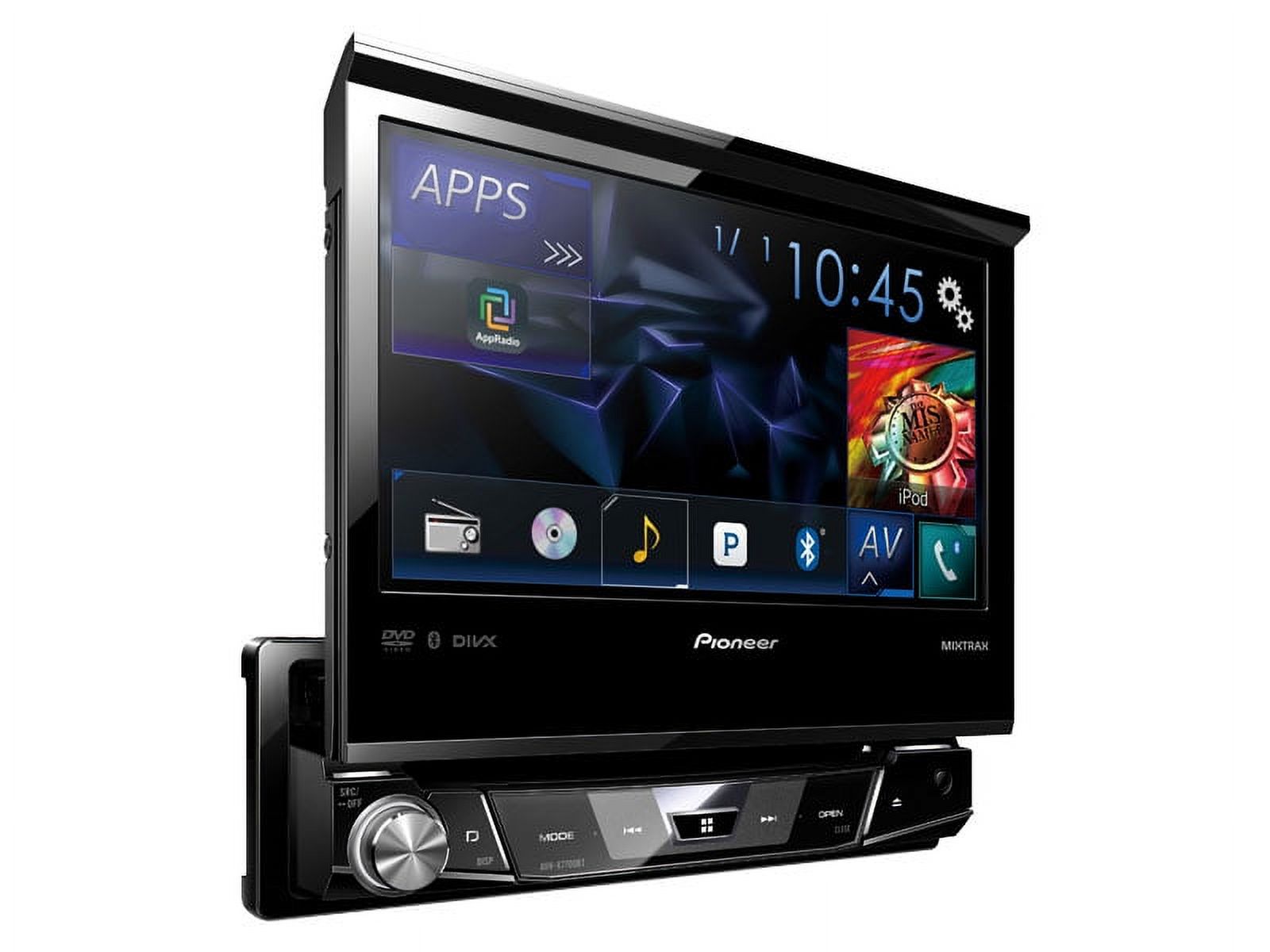 Pioneer AVH-X7700BT - DVD receiver - display - 7" - touch screen - in-dash unit - Single-DIN - 50 Watts x 4 - image 2 of 3