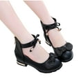 thumbnail image 5 of purcolt 3-12 Years Girls Dress Shoes with Bow, Mary Jane Shoes for Little/Big Girls, Closed Toe Heels Princess Shoes Pump Shoes for School Wedding Party, 5 of 6