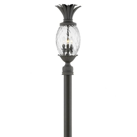 -1 Light Outdoor Post Top/Pier Mount Lantern in Traditional-Glam Style-10.25 inches Wide By 25.25 inches High-Museum Black Finish-Led Lamping Type