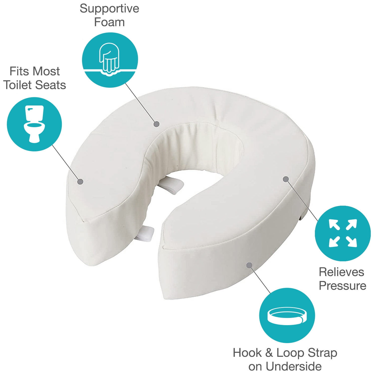 DMI Vinyl Cushion 4 in. Round Front Toilet Seat in White 520-1247-1900 -  The Home Depot