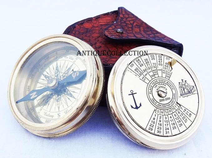Brass Robert Frost Calendar Poem Compass 100 Year Engraved