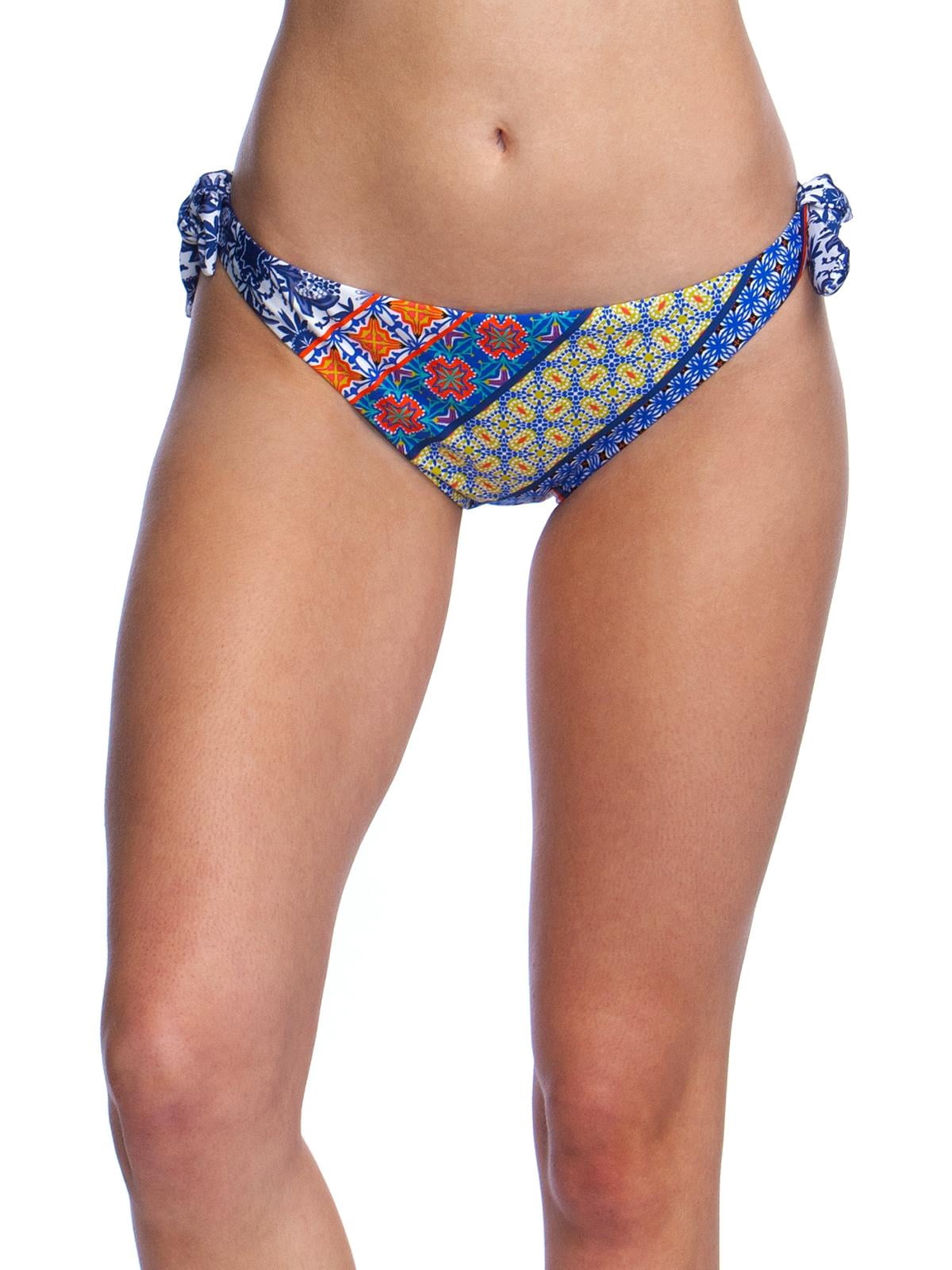 Nanette Lepore Womens Scarf Patchwork Vamp Printed Side Tie Bikini Swim Bottom