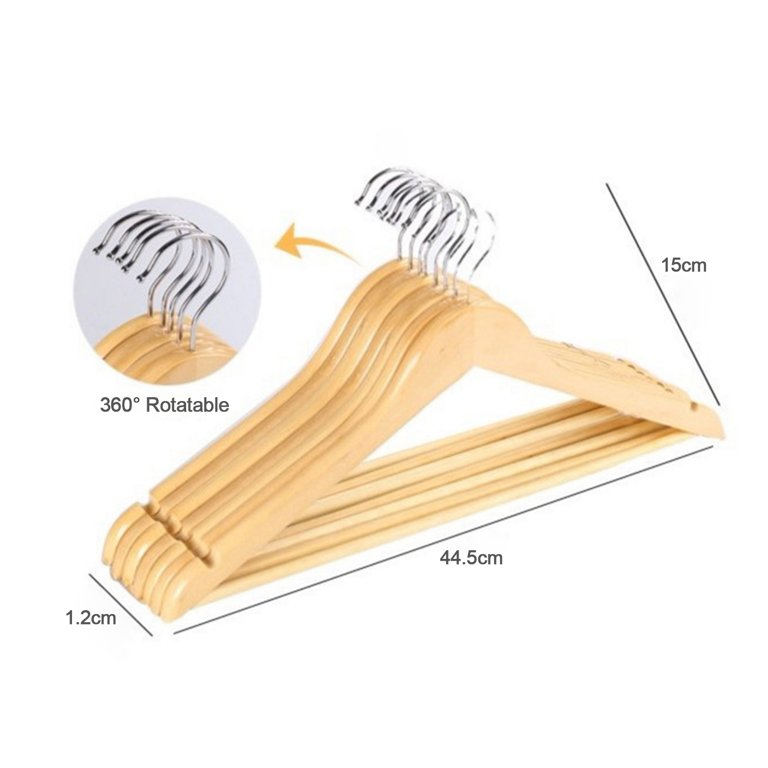 Non-slip Wooden Clothes Hangers With Grooves, Drying Rack For