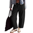 thumbnail image 2 of JAJAHO Women's Corduroy Pants Mid Rise Elastic Waist Tapered Pants Casual Baggy Solid Color Trousers With Pockets Soft Trousers, 2 of 6