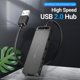 thumbnail image 1 of Divisor portátil ABS Shell USB 2.0 4 puertos HUB Datos súper rápidos, 1.2x3.9x0.4 pulgadas Cable de 015 m CUTICAT Divisor USB HUB, 1 of 8