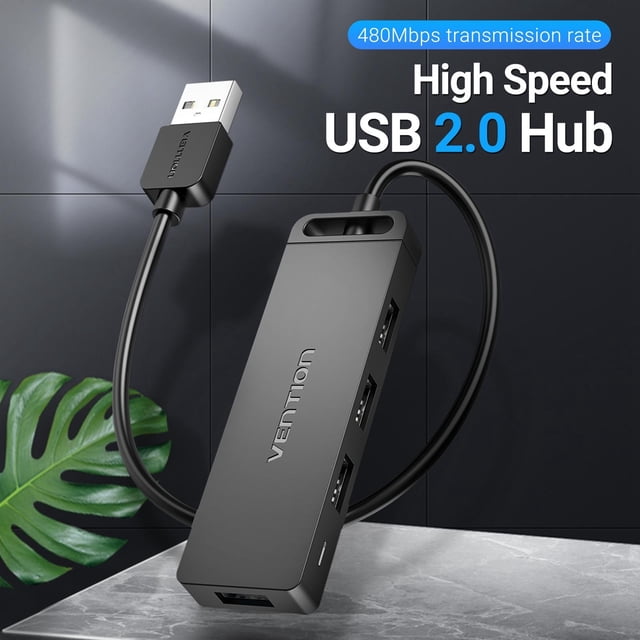 Divisor del eje del ABS Shell USB 2.0 4 para el cuaderno de escritorio del ordenador portátil, ligero 05 m de cable Yotijar Divisor USB HUB