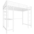 thumbnail image 4 of Ktaxon Loft Bed with Desk, Twin Size Bunk Bed Frame for Kids, Adult, White, 4 of 8