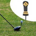 thumbnail image 3 of Funda para cabezas de golf Sunnimix cuero de primera negro amarillo, 3 of 8